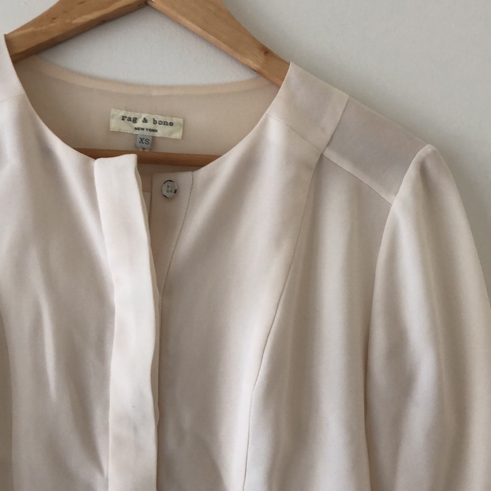 Rag & Bone Tuxedo High Low Button Down Blouse - image 2